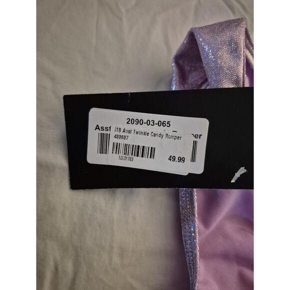 Nwt MIDNIGHT BALLERINA Purple Glitter Romper Teddy | ONE SIZE | Dance Wear - Picture 5 of 5